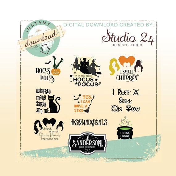 Big Collection of Hocus Pocus svg Silhouette Vectors jpeg | Etsy