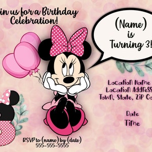 Minnie Mouse 3rd Birthday Invitation!