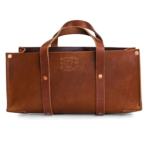 Büffelleder-Tote-Werkzeugtasche für Handwerkzeuge, Gartenarbeit, Naturliebhaber, strapazierfähiger Premium-Aufbewahrungs-Leder-Organizer