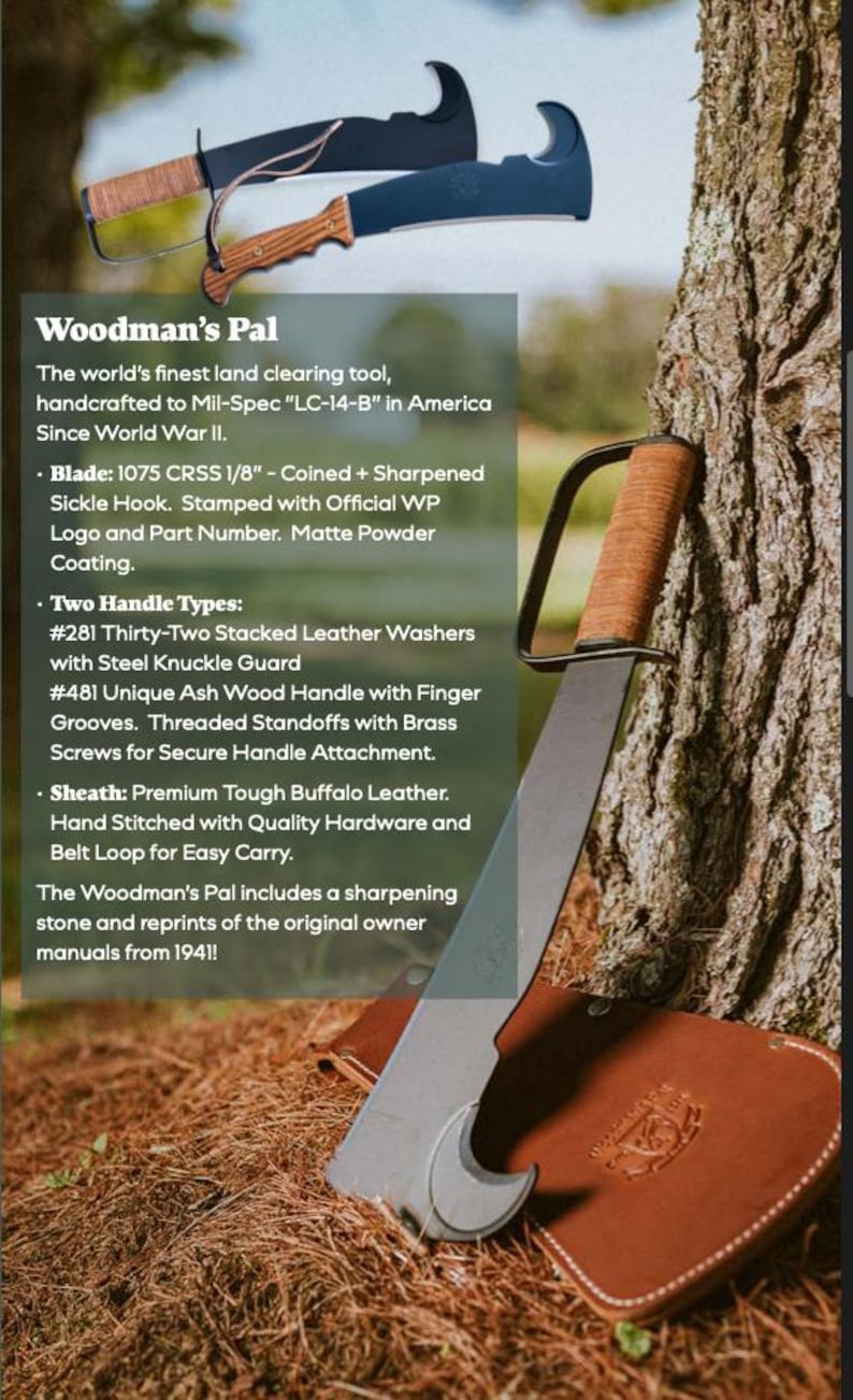 Woodman's Pal Machete: Military Spec Land Clearing Tool with Leather Sheath image 3