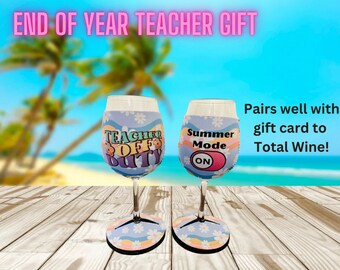 Teacher Gift Wine Glass Koozies