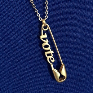 Inspiring Safety Pin Pendant Necklace by Inspired Pins VOTE