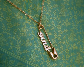 Inspiring Safety Pin Pendant Necklace by Inspired Pins SOUL