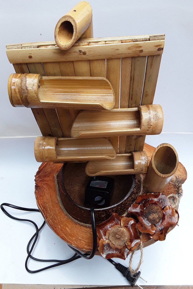 Mini fountain from Bamboo & coconut shell. image 4