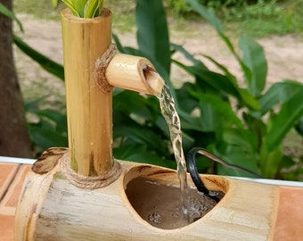 Table top mini fountain bamboo fountain handmake bamboo fountain