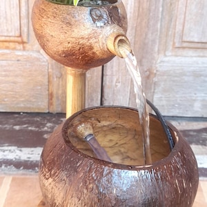 Mini Fountain,table top water fountain,indoor fountain,handmade from real bamboo and coconut shell