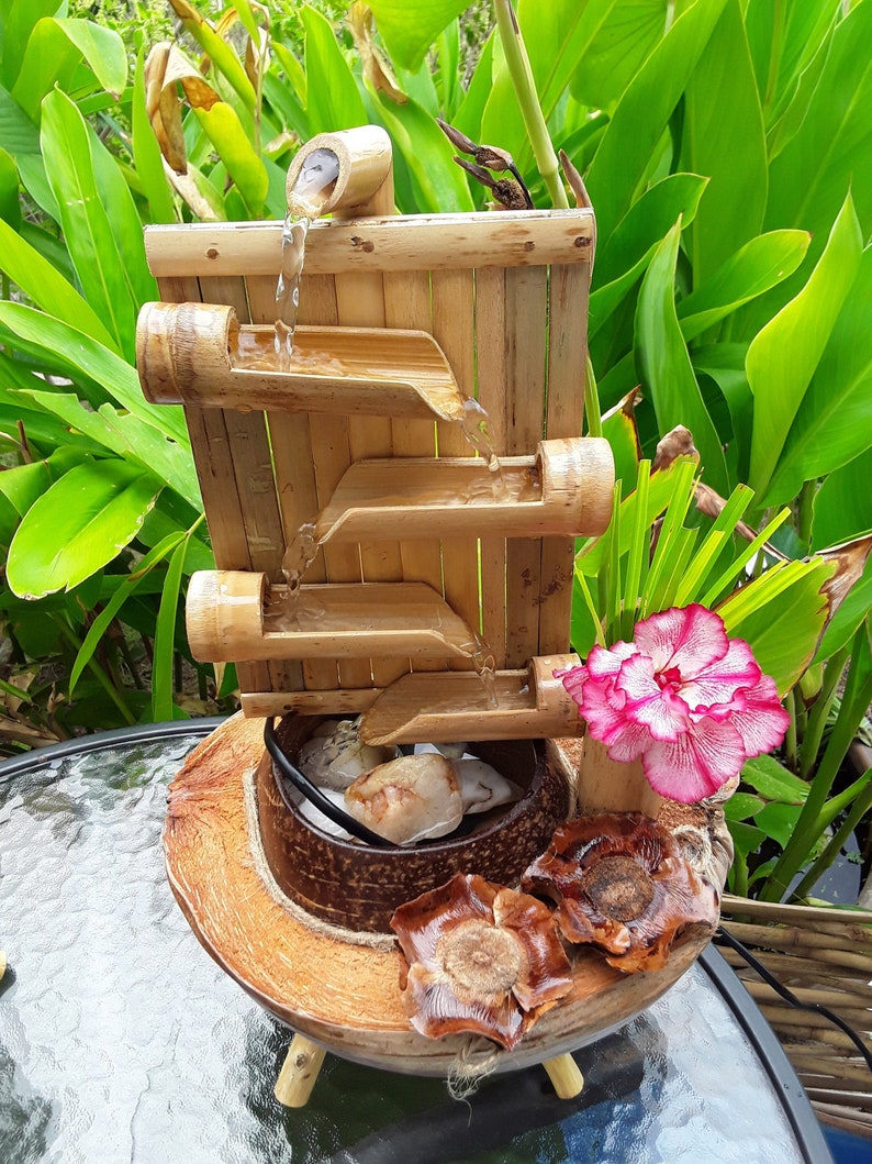 Mini fountain from Bamboo & coconut shell. image 1