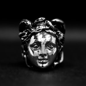 Medusa Ring / Sterling Silver 925 Medusa Ring / Handmade Medusa Head Ring / Greek Mythology Jewelry / Biker Jewelry