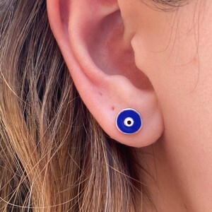 Evil Eye Earrings / Sterling Silver Evil Eye Earrings / Evil Eye Stud Earrings / Protection Earrings / Evil Eye CZ Earrings