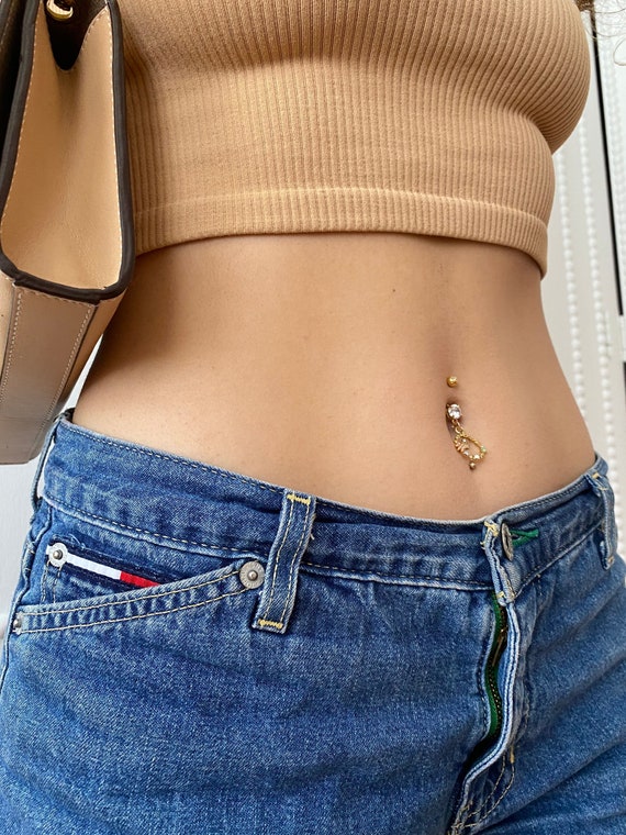 14K Solid Gold 14G Cat Belly Button Ring – OUFER BODY JEWELRY