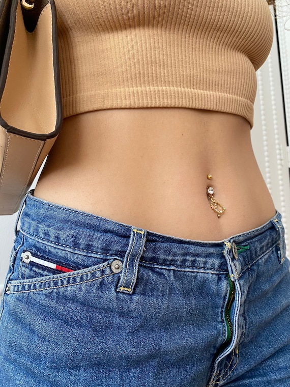 14K Solid Gold 14G Cat Belly Button Ring – OUFER BODY JEWELRY