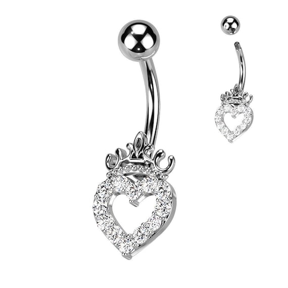 Buy COCHARM Reverse Belly Button Rings 14g CZ Top Down Heart Belly Rings  for Women Dangle Water Drop Navel Ring Belly Piercing Jewelry, Gemstone,  cubic zirconia Online at Low Prices in India |