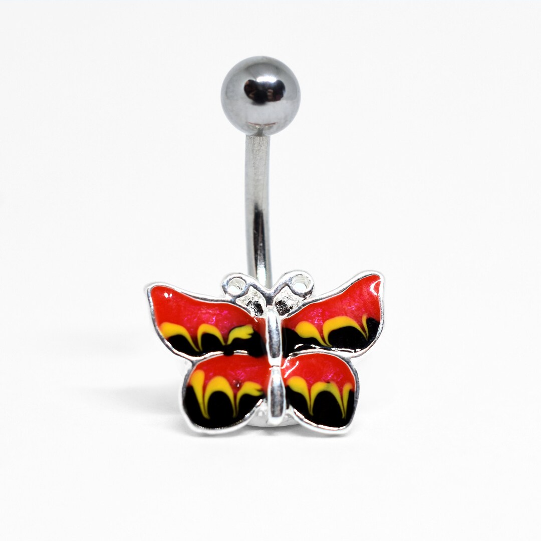 Butterfly Belly Ring/ Butterfly Belly Button Piercing/ Colorful
