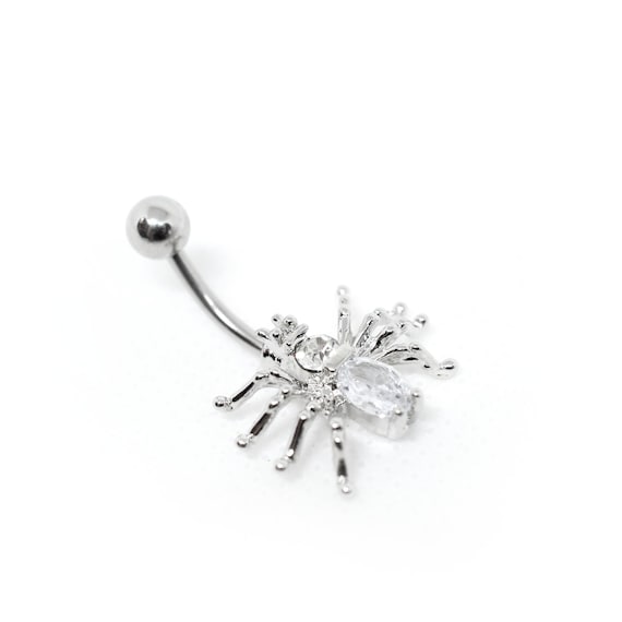 Surgical Steel CZ Spider Belly Button Navel Ring Surgical Steel CZ Spider Belly Button Navel Ring