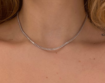 Silver Franco Chain Necklace | Sterling Silver 925 Franco Box Chain | Franco Chain | Gift for Her | Birthday Gift for Her | Chain Necklace