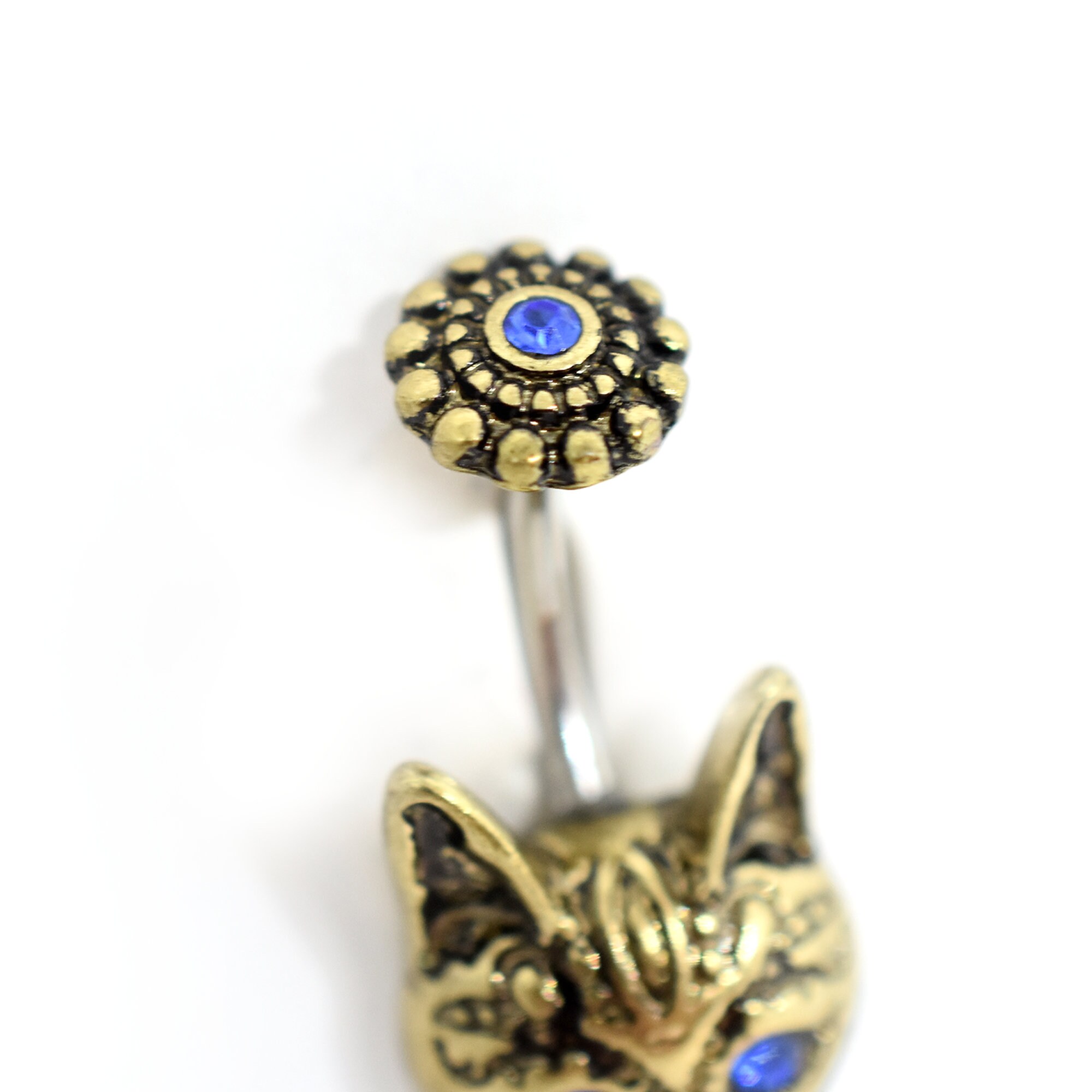 Cat Belly Ring/ Cat Navel Ring/ Surgical Steel Navel Ring/ Etsy