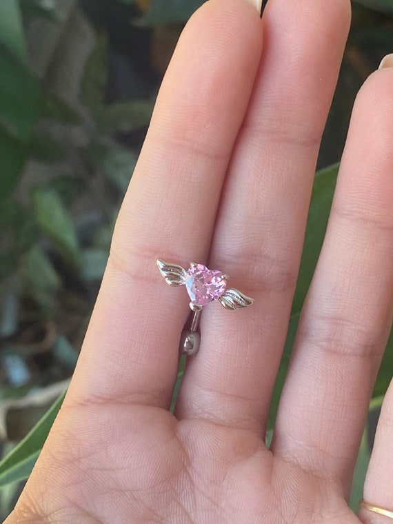 Angel wing belly button rings best sale