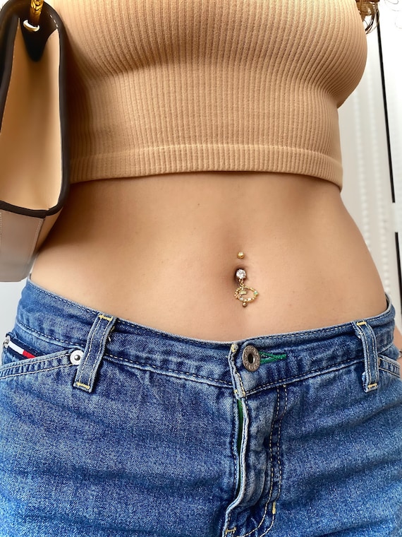 Belly Button Rings White Gold