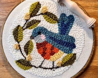 Digital Download Muster / 17,8 cm Bluebird of Happiness / Stanznadel Muster / Teppich einhängen