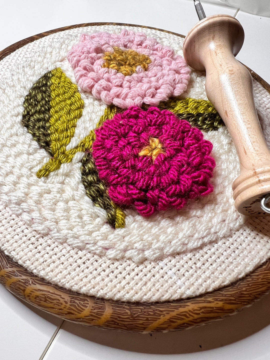 Beginner Punch Needle Kit/ Double Mums/ Yarn Craft Kit/ Rug Hooking - Etsy