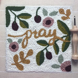 Punch Needle Kit / Pray / Rug Hooking / Yarn Craft kit