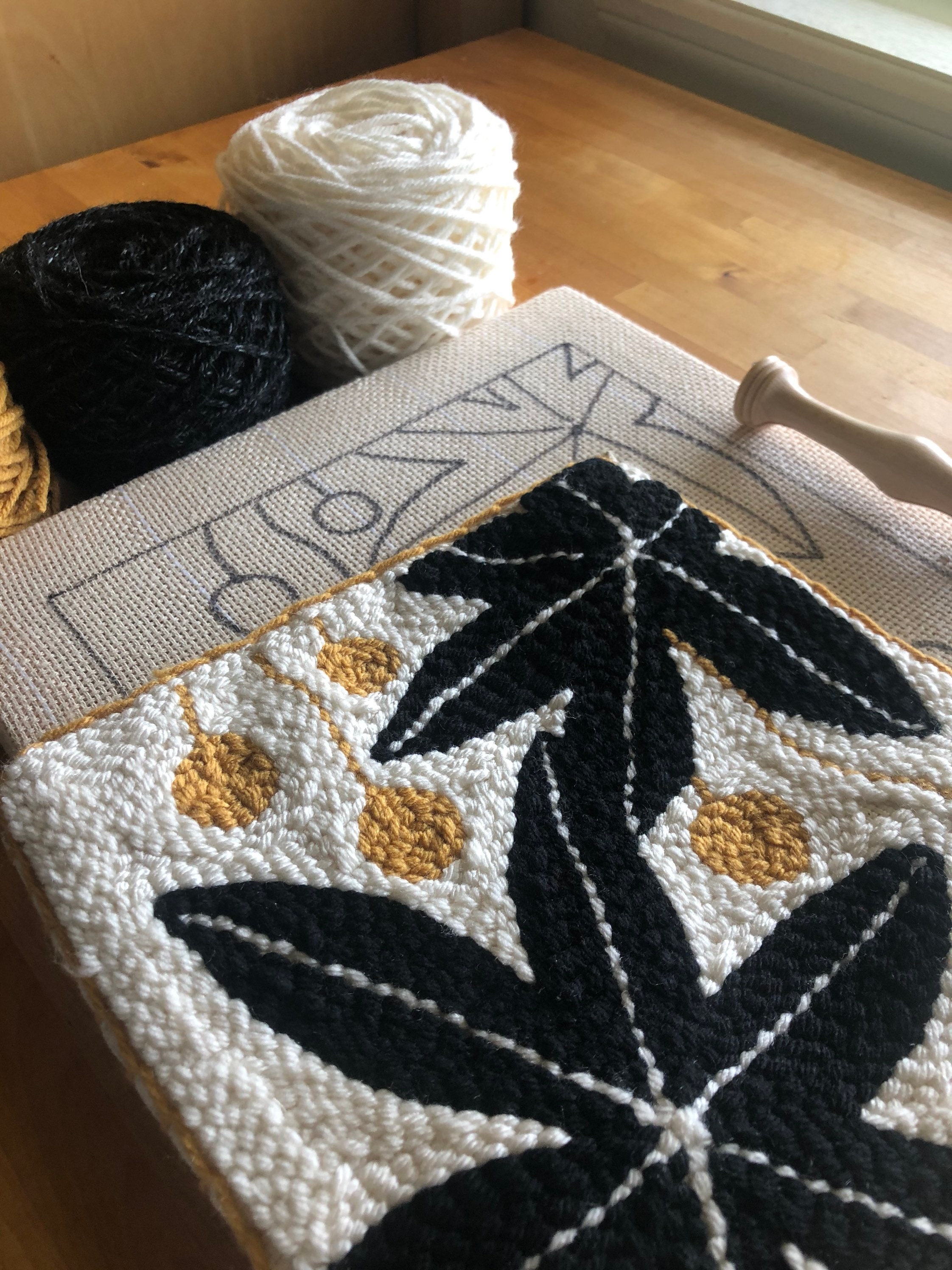 Punch Needle Kit/ Modern Botanical 1 /Yarn Craft Kit/ Rug Etsy