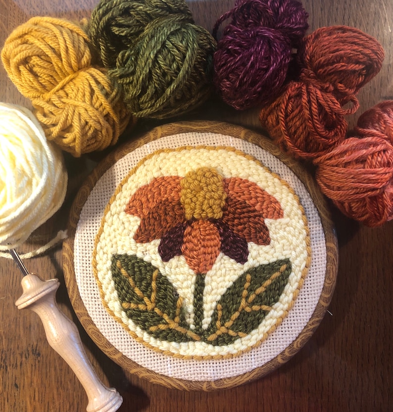 Fall Daisy Punch Needle Kit imagem 3