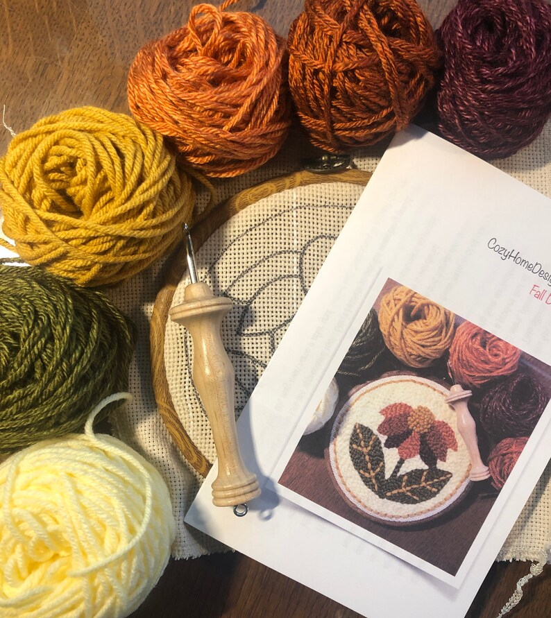 Fall Daisy Punch Needle Kit imagem 4