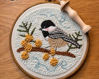 Chickadee Digital Punch Needle Pattern
