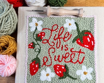 Life is Sweet / Punch Needle kit/ Rug Making / Yarn craft