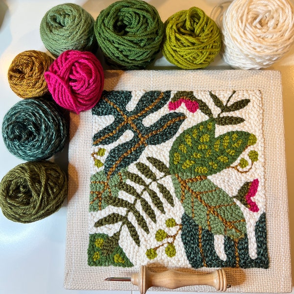 Punch Needle Kit/  Green Thumb / Yarn Craft Kit /Rug Hooking