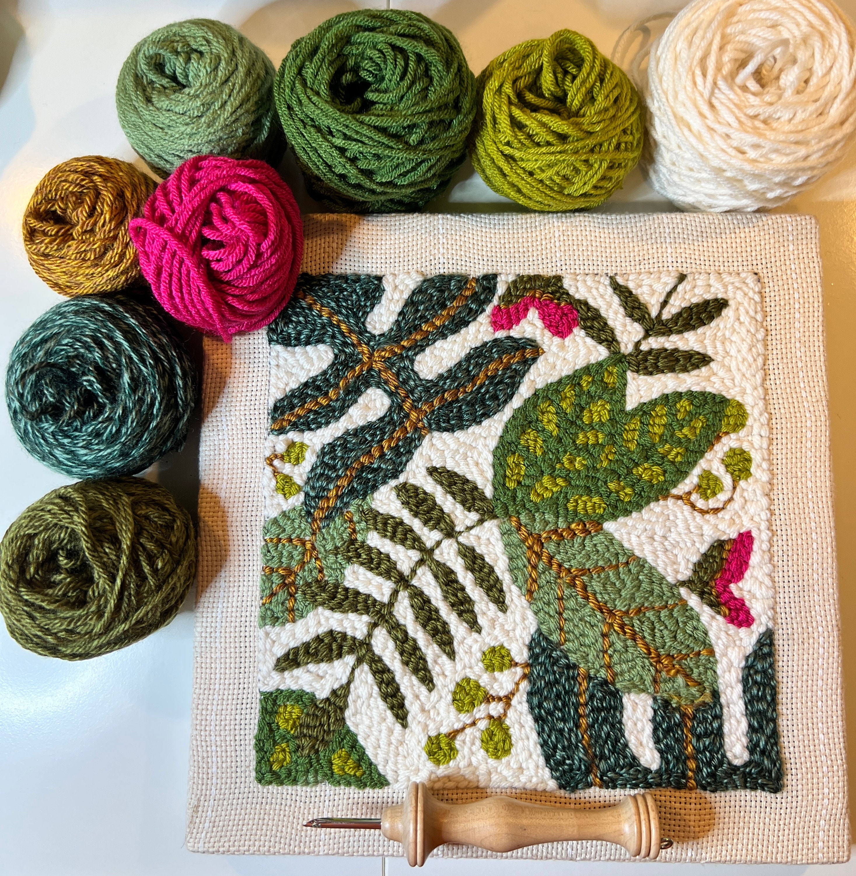 Punch Needle Kit/  Green Thumb / Yarn Craft Kit /Rug Hooking