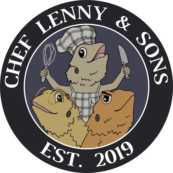 Chef Lenny & Sons OLD LOGO DESIGN 3x3" Vinyl Decal Bearded Dragon