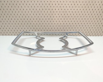 Soporte para cacerola de metal vintage Corning Ware P-10-M-1 / Salvamanteles para cacerola / Bandeja de horno cromada