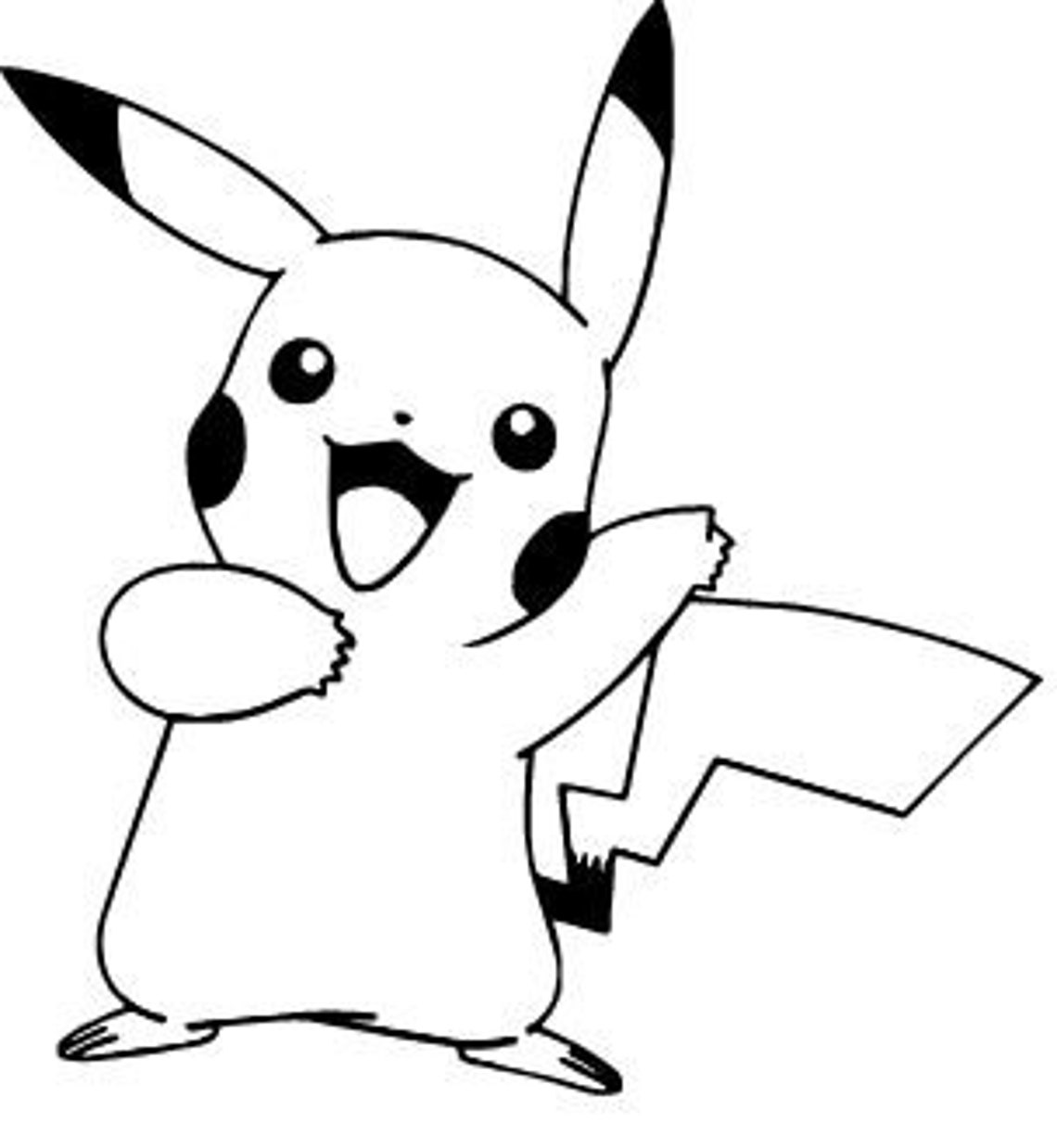 Pikachu SVG Black and White Etsy