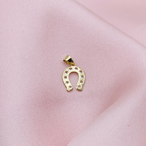 10k gold pendant miniature horseshoe, infinity  - Dije en oro herradura pequeñita eternidad