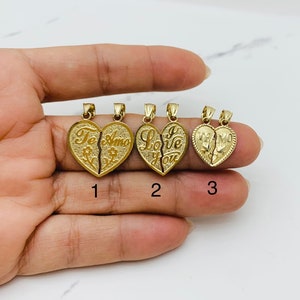 10k Solid Gold Pendant I love you or Te Amo Heart - Dije de corazón Te Amo