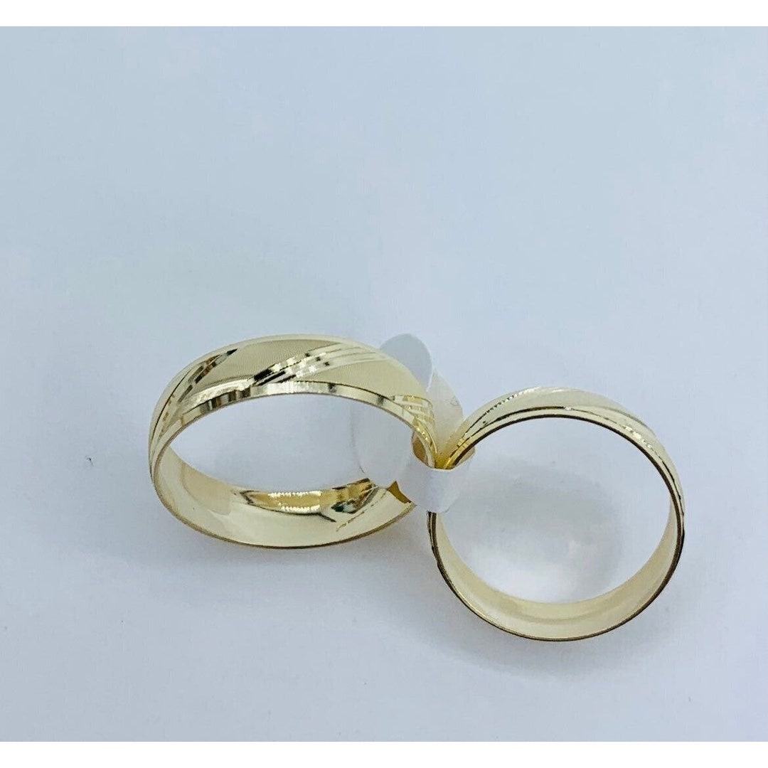 10k Gold Ring Wedding Set Size 7 & 10 - Anillos De