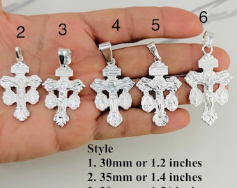 925 Sterling Silver Pendant Pardon Crucifix Father Forgive Them cross - Dije en Plata 925 cruz de perdón - Padre perdonalos