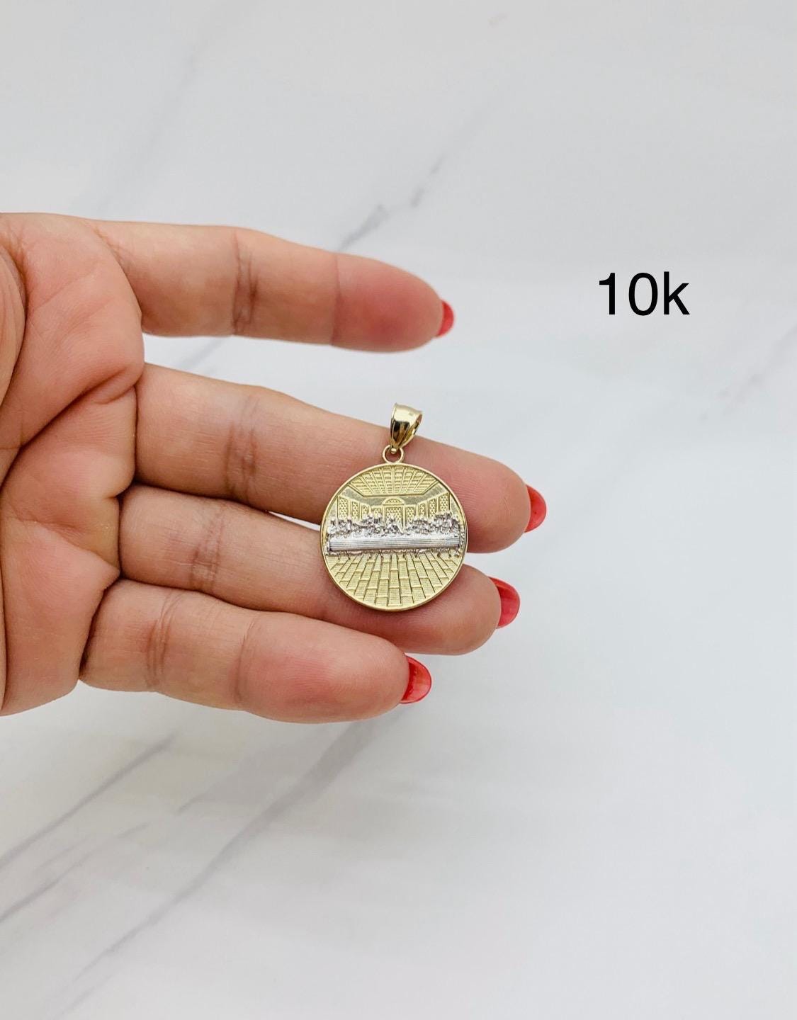 Gold Ultima Cena Letztes Abendmahl Anhänger 10k Massiv Echt