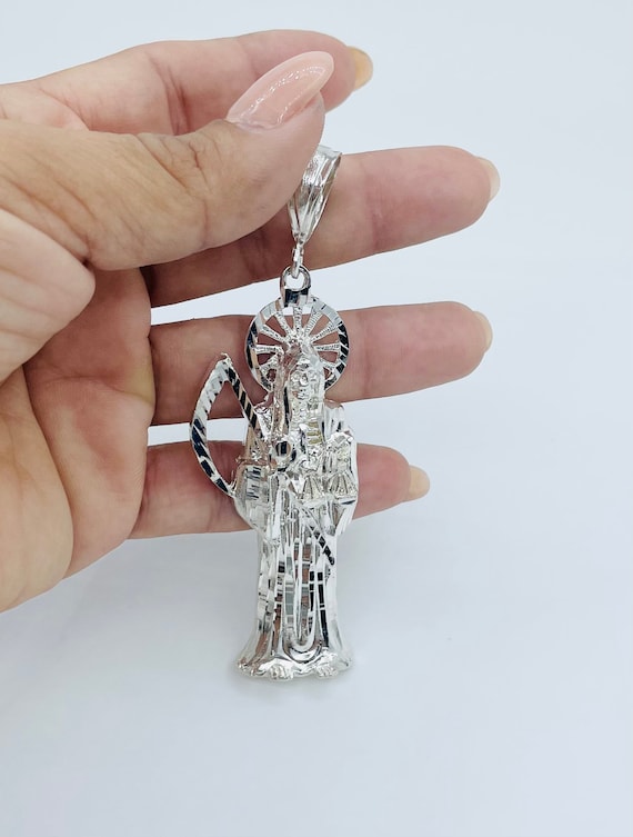 925 Sterling Silver pendant Saint Death Santa Muerte dije en plata