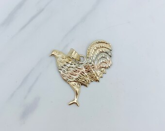 10K Gold Pendant Rooster - Dije en oro gallo