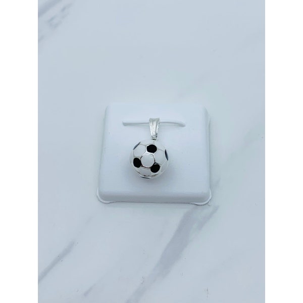 Pendentif ballon de football en argent sterling 925 - Cadena y dije en plata pelota futbol