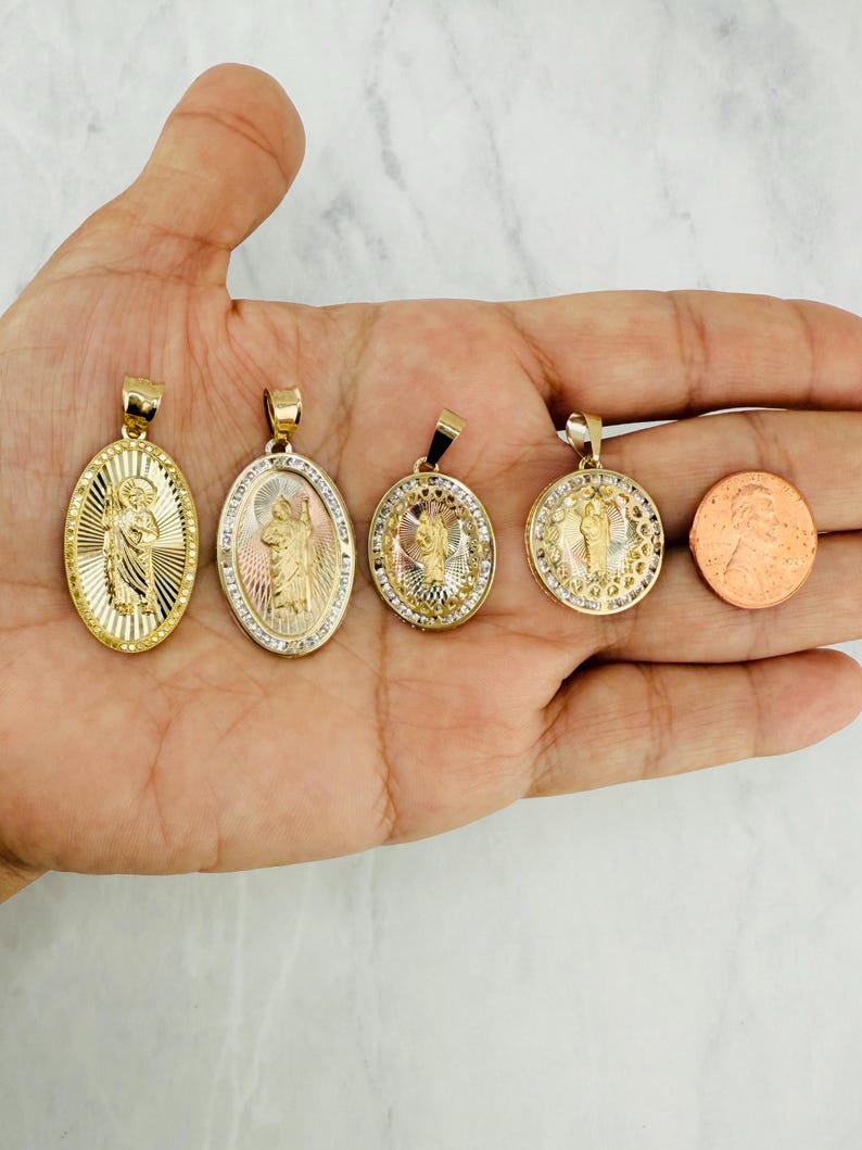 10k Gold Pendant Saint Jude - San Judas Medallion - Etsy
