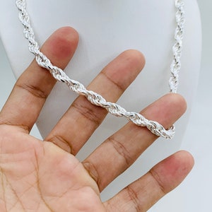925 sterlingzilveren ketting herentouw 6 mm 28" - Cadena de lazo en Plata