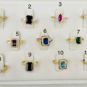 10k Solid Gold ring Cocktail Ring birthstone - Anillo oro 10 Kilates auténtico