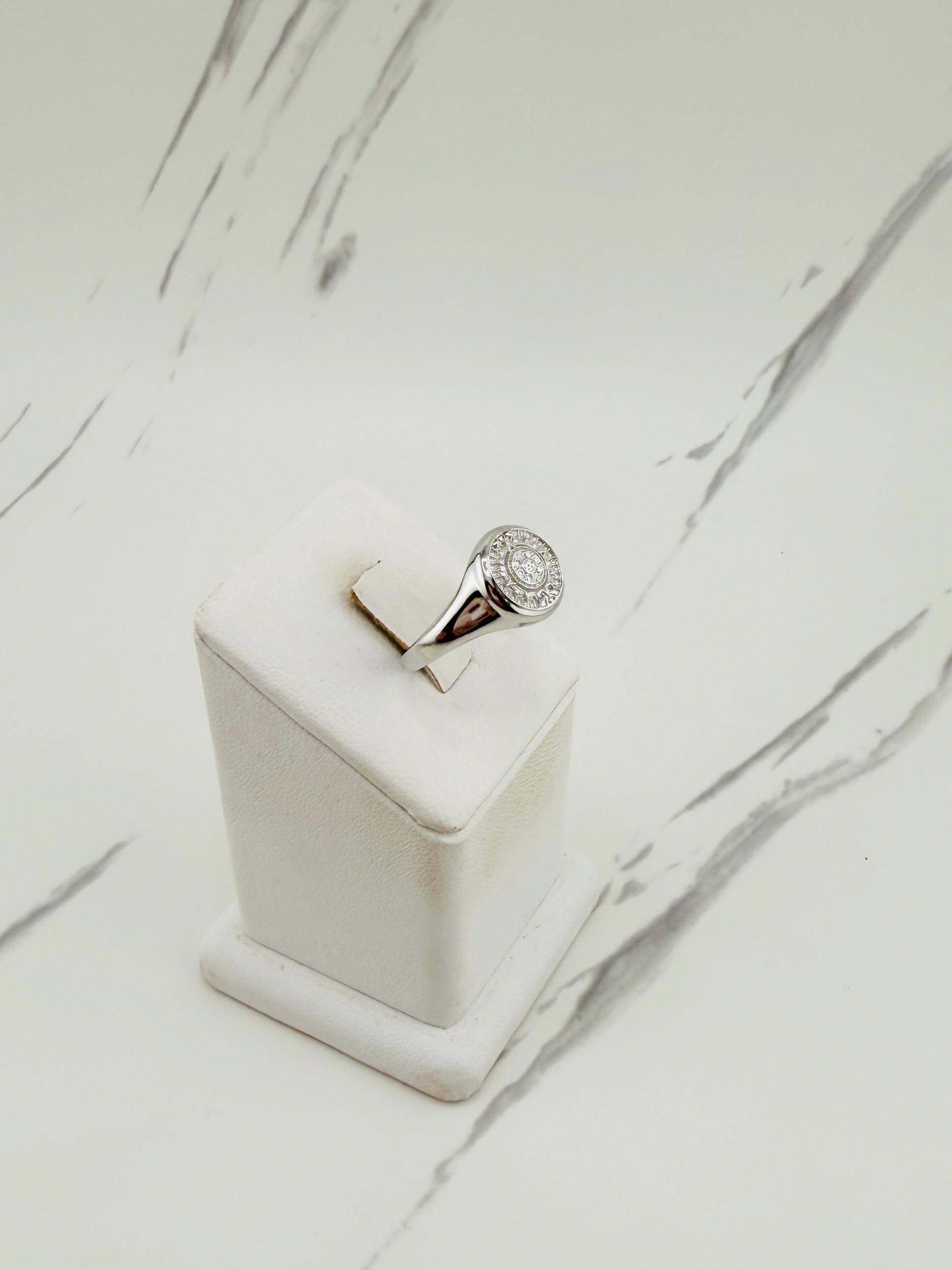 925 スターリング シルバー リング アステカ カレンダー - Anillo