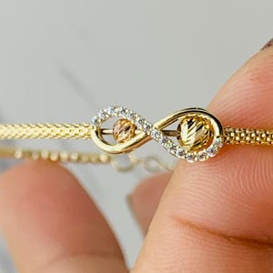 Real 10k Gold Bracelet women’s infinity bangle  - Pulsera en oro de 10 Kilates de mujer eternidad