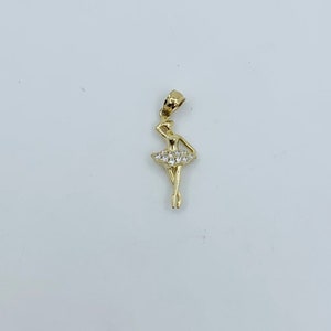 Pendentif ballerine en or 10 carats - Dije Bailarina ballet en oro