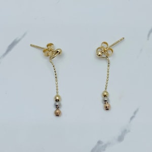 Real 14k Gold Earrings Dangling  - Aretes en oro de 14 Kilates colgantes